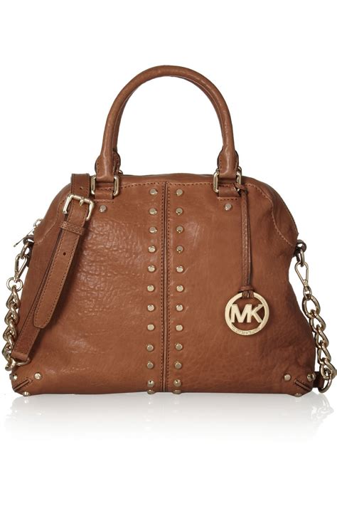 michael kors brown leather handbag|solid brown michael kors purses.